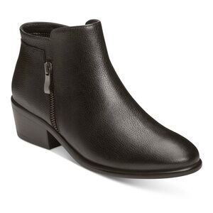 Aerosoles Mythology Black Leather Ankle Boots 11